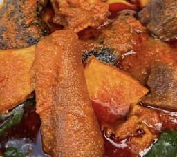 Buka style Abula combo with Ewedu Gbegiri and Buka stew tray