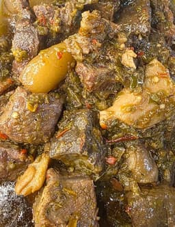 Authentic green pepper Ayamase stew tray
