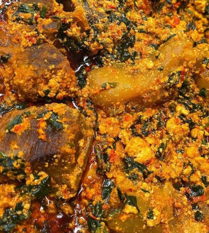 A bowl of Dotch Flavour Egusi soup, cooked with care