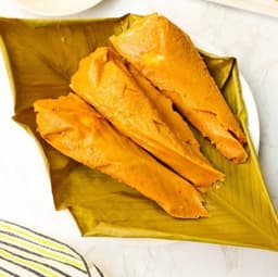 Steamed Nigerian MoiMoi bean cake side dish