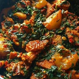 Authentic frozen Efo Riro spinach soup tub